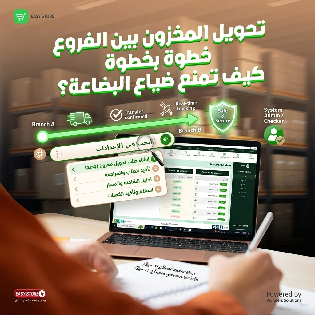 تحويل المخزون بين الفروع خطوة بخطوة: كيف تمنع ضياع البضاعة؟